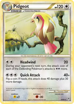 Pidgeot Rare card from Call of Legends