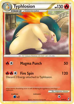 Typhlosion Rare card from Call of Legends