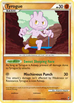 Tyrogue Rare card from Call of Legends