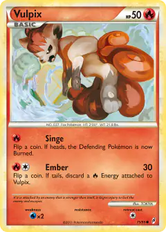 Vulpix Common card from Call of Legends