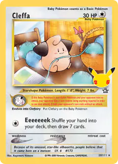 Cleffa Classic Collection card from Celebrations