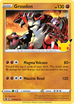 Groudon Rare card from Celebrations