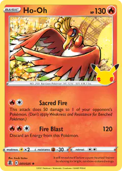 Ho-Oh Rare card from Celebrations