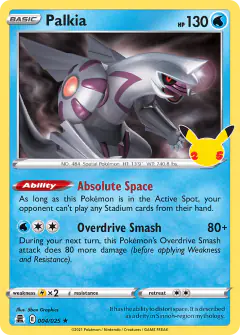 Palkia Rare card from Celebrations