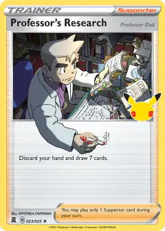 Professor's Research (Professor Oak) Rare Holo card from Celebrations