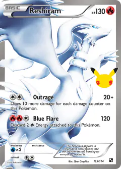 Reshiram Classic Collection card from Celebrations