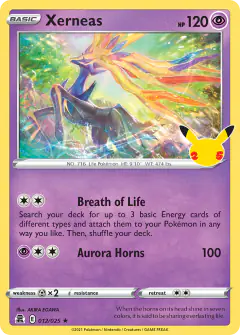 Xerneas Rare card from Celebrations