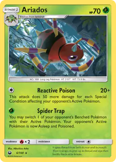 Ariados Rare Holo card from Celestial Storm