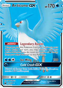 Articuno-GX Rare Ultra card from Celestial Storm