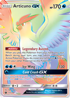 Articuno-GX Rare Rainbow card from Celestial Storm