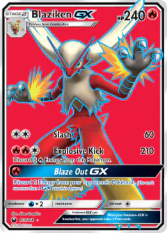 Blaziken-GX Rare Ultra card from Celestial Storm