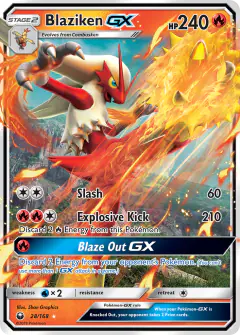 Blaziken-GX Rare Holo GX card from Celestial Storm