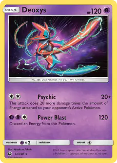 Deoxys Rare Holo card from Celestial Storm
