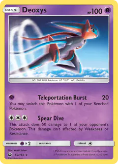 Deoxys Rare card from Celestial Storm