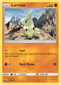 Larvitar Common card from Celestial Storm