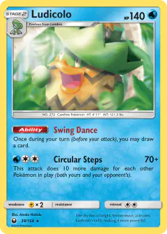 Ludicolo Rare Holo card from Celestial Storm