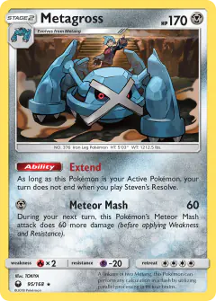 Metagross Rare Holo card from Celestial Storm
