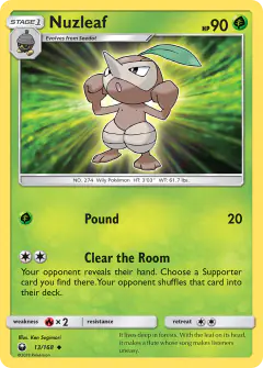 Nuzleaf Uncommon card from Celestial Storm