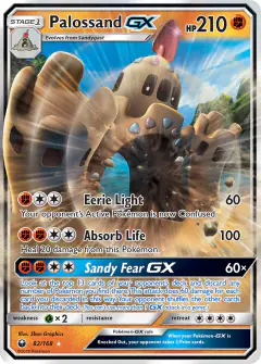 Palossand-GX Rare Holo GX card from Celestial Storm