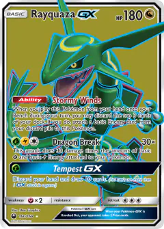 Rayquaza-GX Rare Ultra card from Celestial Storm