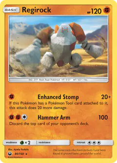 Regirock Rare card from Celestial Storm