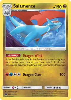 Salamence Rare Holo card from Celestial Storm