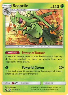 Sceptile Rare Holo card from Celestial Storm