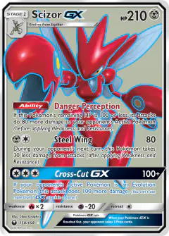 Scizor-GX Rare Ultra card from Celestial Storm