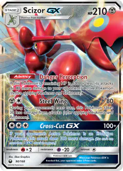 Scizor-GX Rare Holo GX card from Celestial Storm