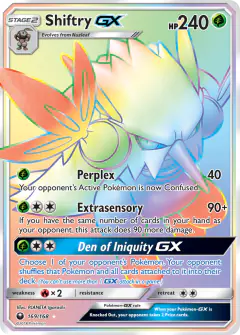 Shiftry-GX Rare Rainbow card from Celestial Storm