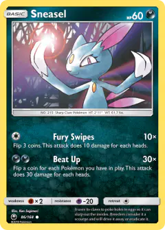 Sneasel Common card from Celestial Storm