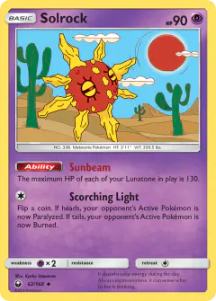 Solrock Uncommon card from Celestial Storm
