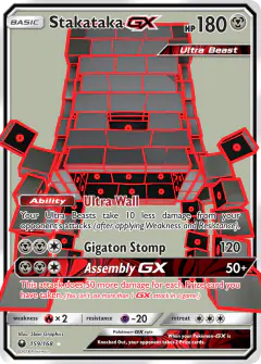 Stakataka-GX Rare Ultra card from Celestial Storm