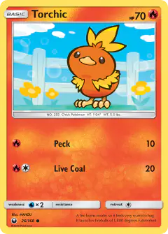 Torchic Common card from Celestial Storm