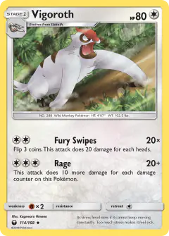 Vigoroth Uncommon card from Celestial Storm