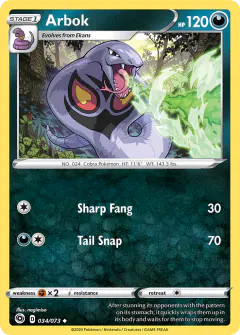 Arbok Uncommon card from Champion's Path