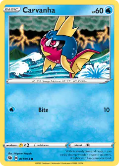 Carvanha Common card from Champion's Path