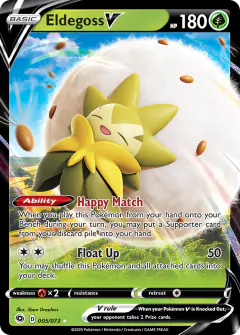 Eldegoss V Rare Holo V card from Champion's Path