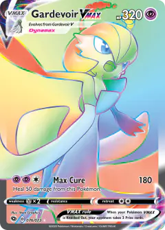 Gardevoir VMAX Rare Rainbow card from Champion's Path
