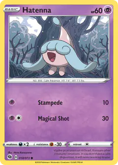 Hatenna Common card from Champion's Path