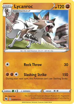 Lycanroc Rare Holo card from Champion's Path