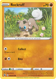Rockruff Common card from Champion's Path