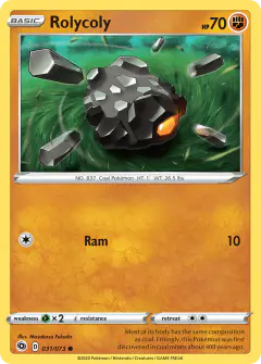 Rolycoly Common card from Champion's Path