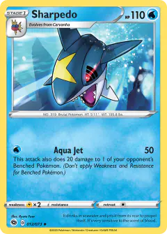 Sharpedo Uncommon card from Champion's Path