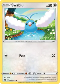 Swablu Common card from Champion's Path
