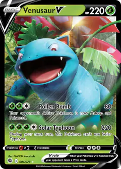 Venusaur V Rare Holo V card from Champion's Path