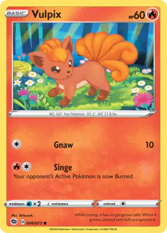 Vulpix Common card from Champion's Path