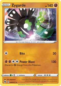 Zygarde Rare Holo card from Champion's Path
