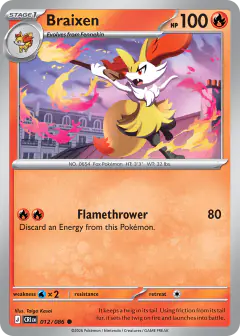 Braixen Common card from Chaos Rising