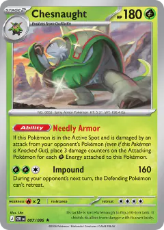 Chesnaught Rare card from Chaos Rising